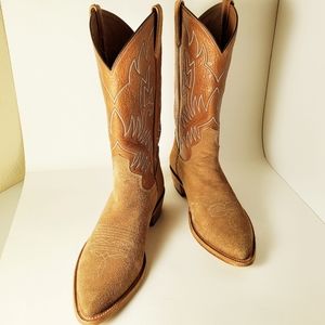 David Espinoza Handmade Cowboy Boots Men's Suede Tan Size 11 D Vintage